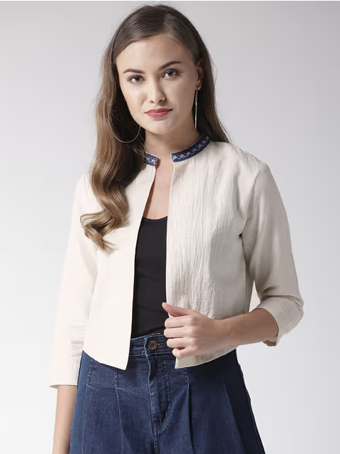 वूमेन सॉलिड ब्लैक कैज़ुअल जैकेट